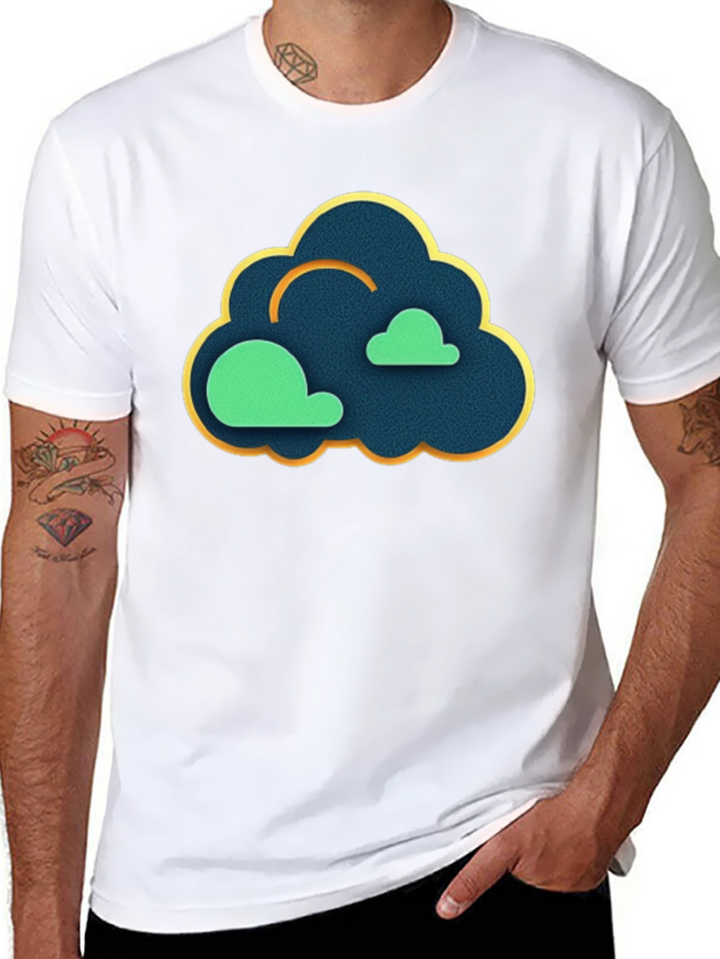 Cloud Graphic Black T-Shirt - Modern Style