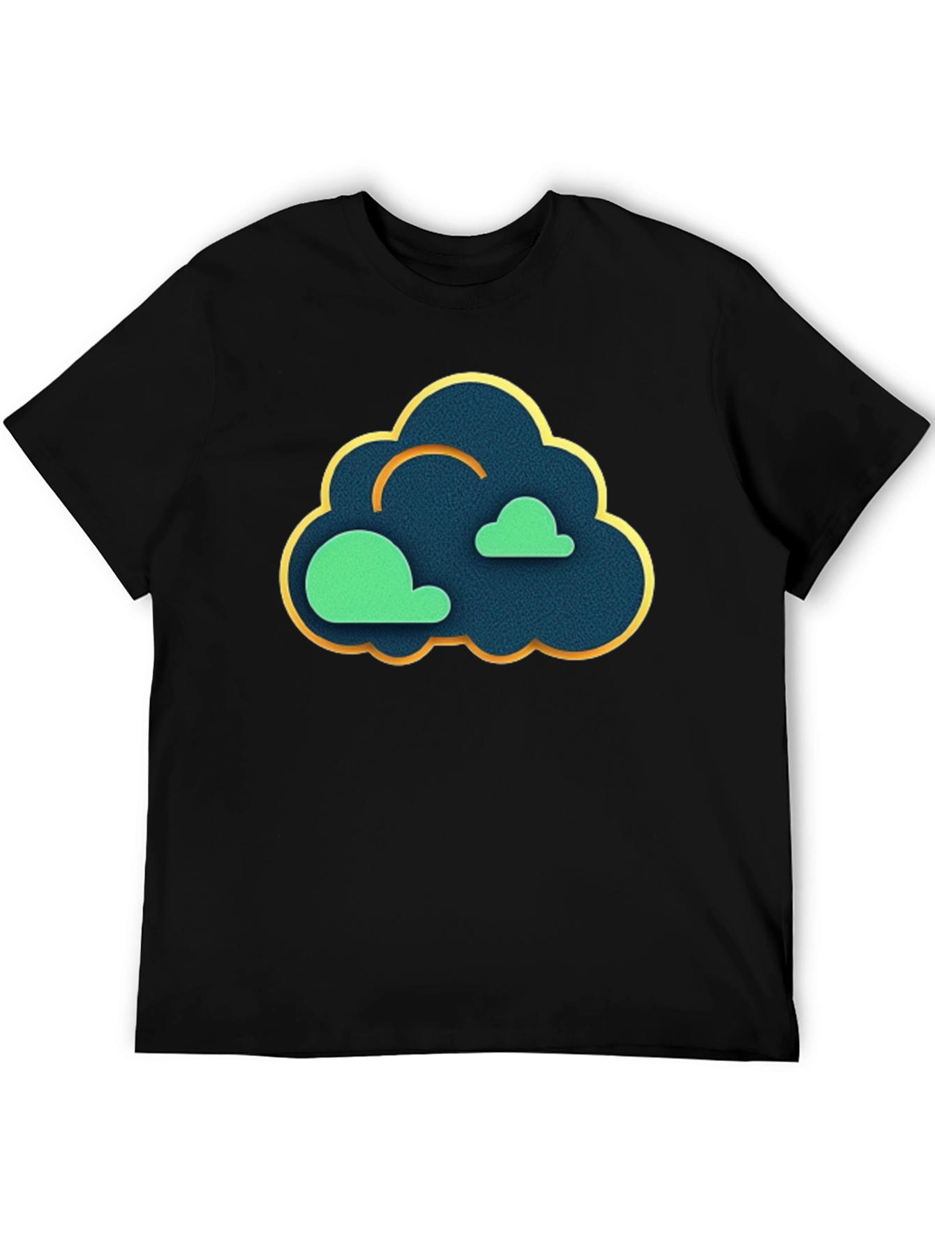 Cloud Graphic Black T-Shirt - Modern Style