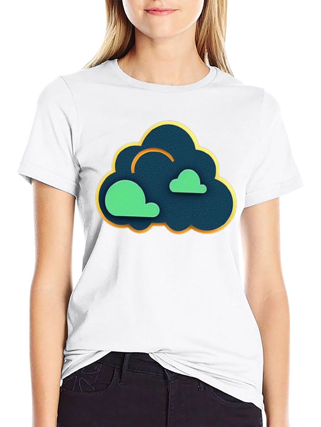 Cloud Graphic Black T-Shirt - Modern Style