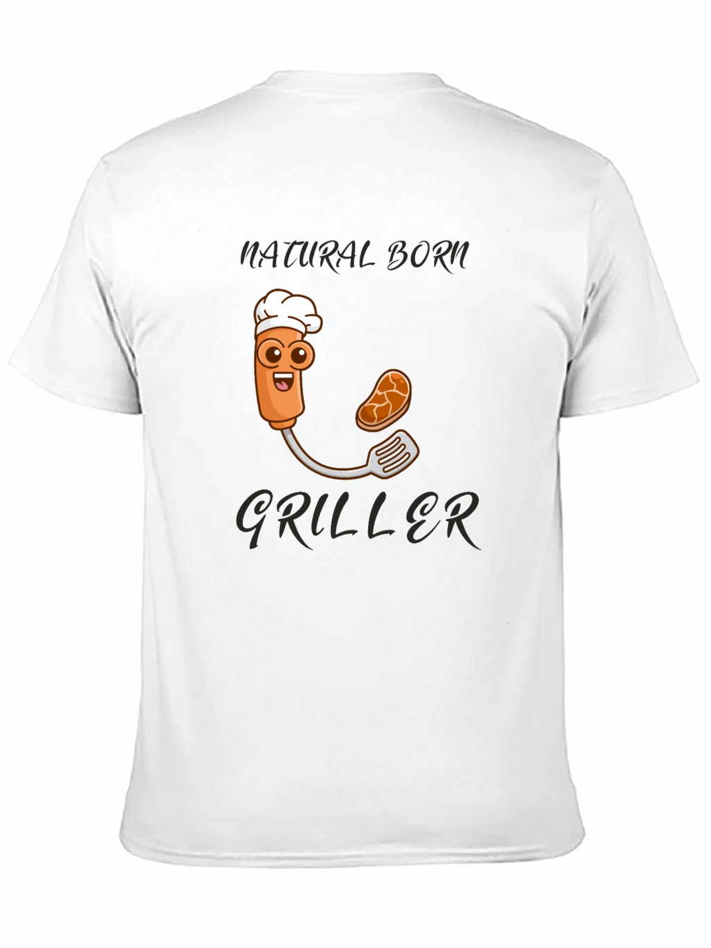 Natural Born Griller T-Shirt - BBQ Cartoon Chef