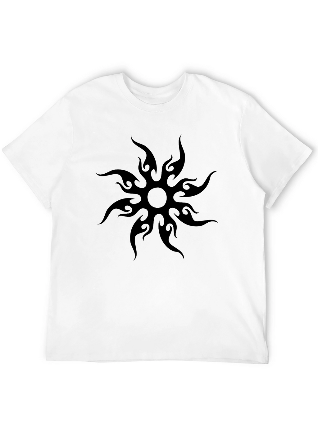 Tribal Sun Graphic Tee - Stylish Black T-Shirt