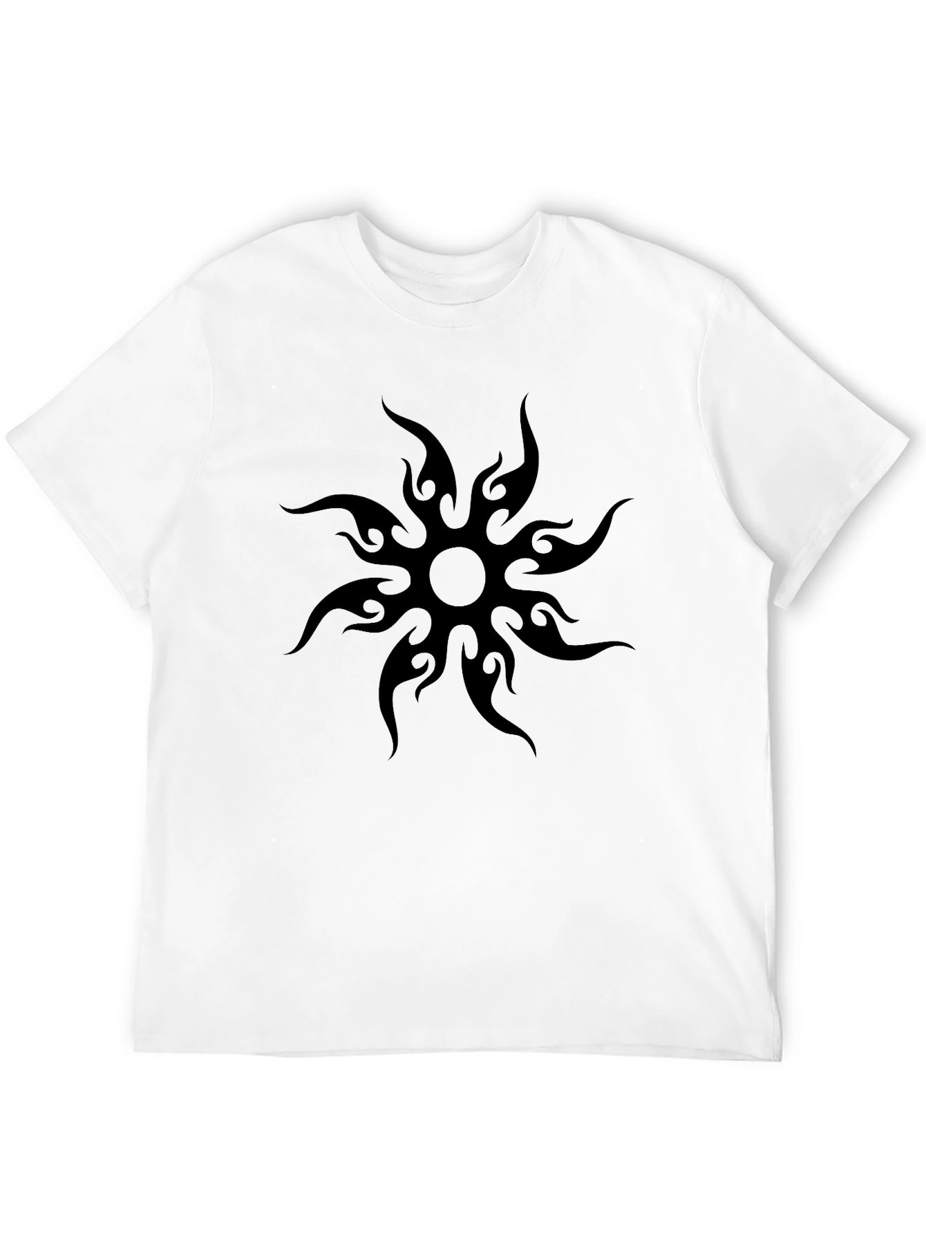 Tribal Sun Graphic Tee - Stylish Black T-Shirt