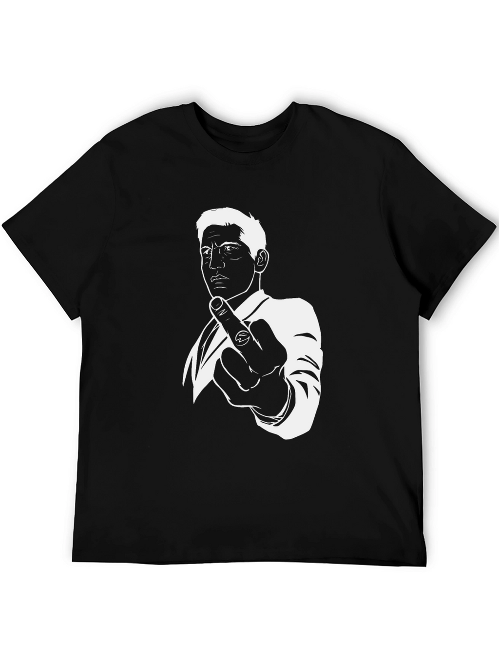Middle Finger Graphic Tee - Black