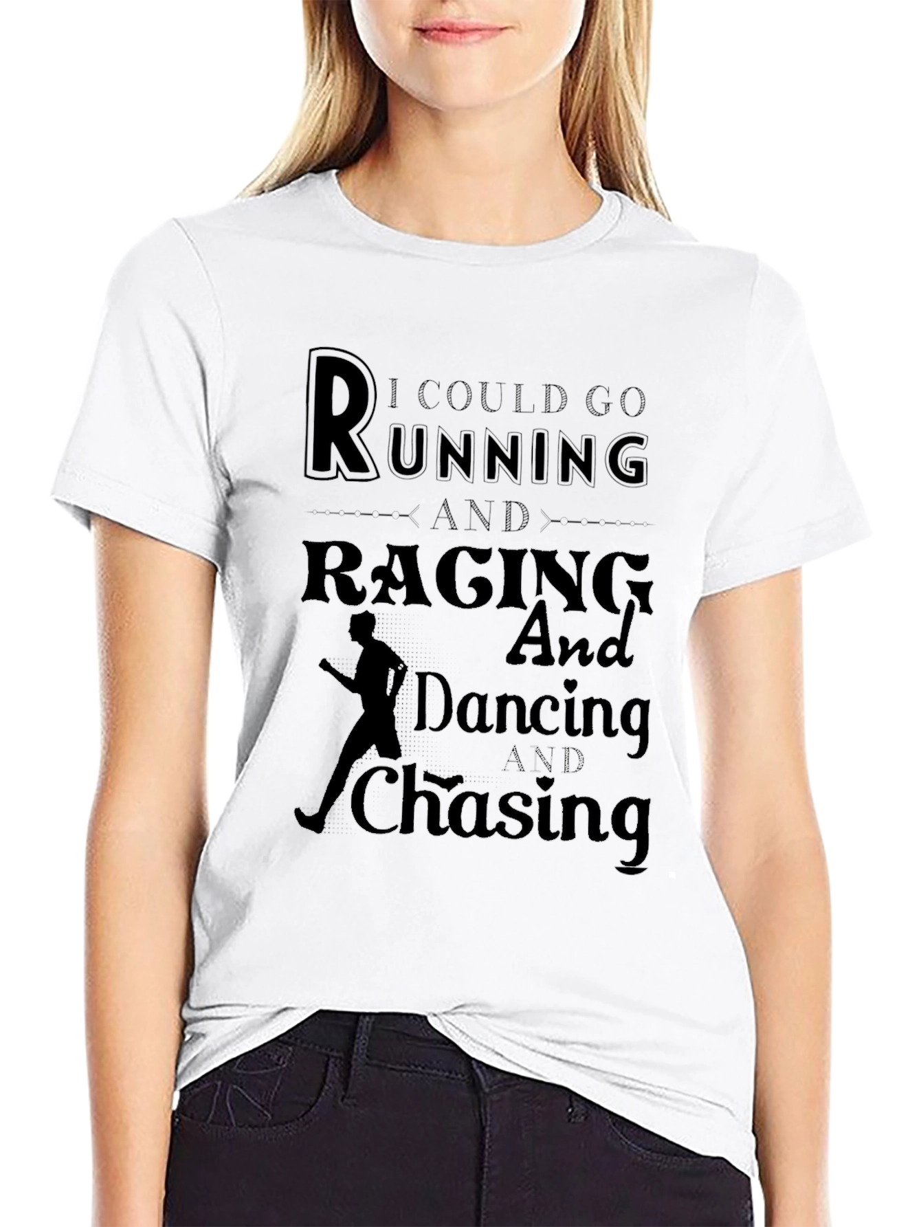 Running Raging Dancing Chasing Black T-Shirt