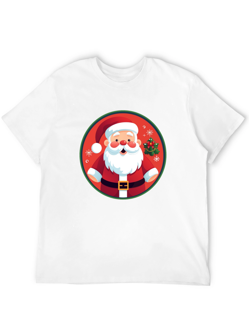 Festive Santa Graphic Tee - Holiday Cheer