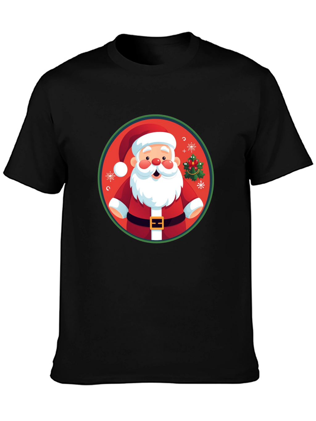 Festive Santa Graphic Tee - Holiday Cheer