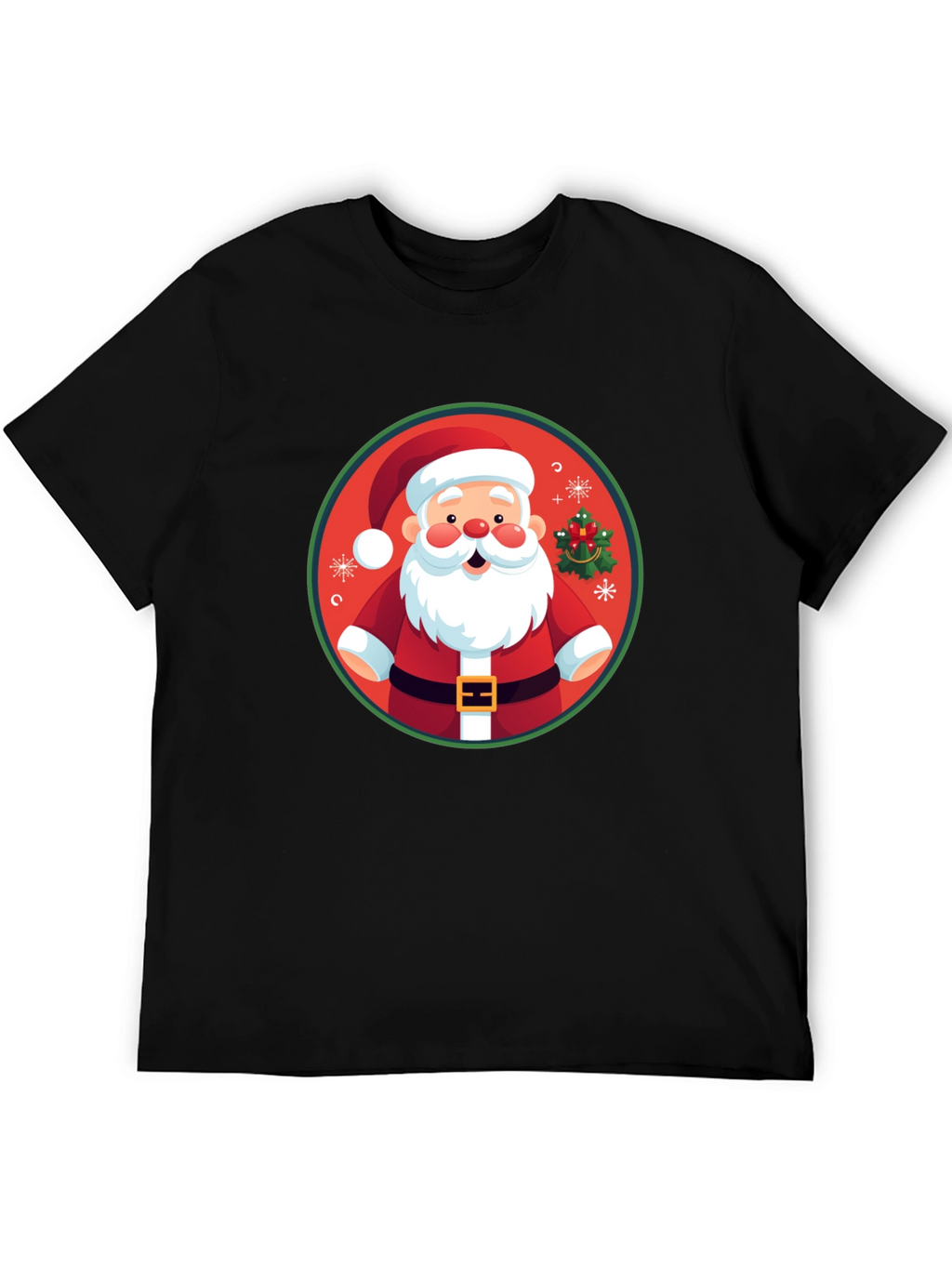 Festive Santa Graphic Tee - Holiday Cheer