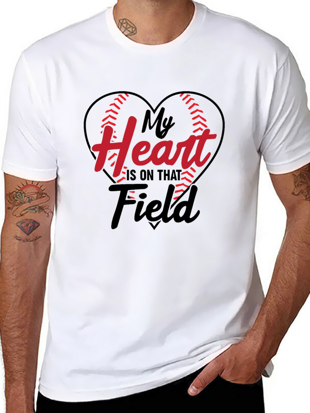 Baseball Heart Graphic Tee - Game Day T-Shirt