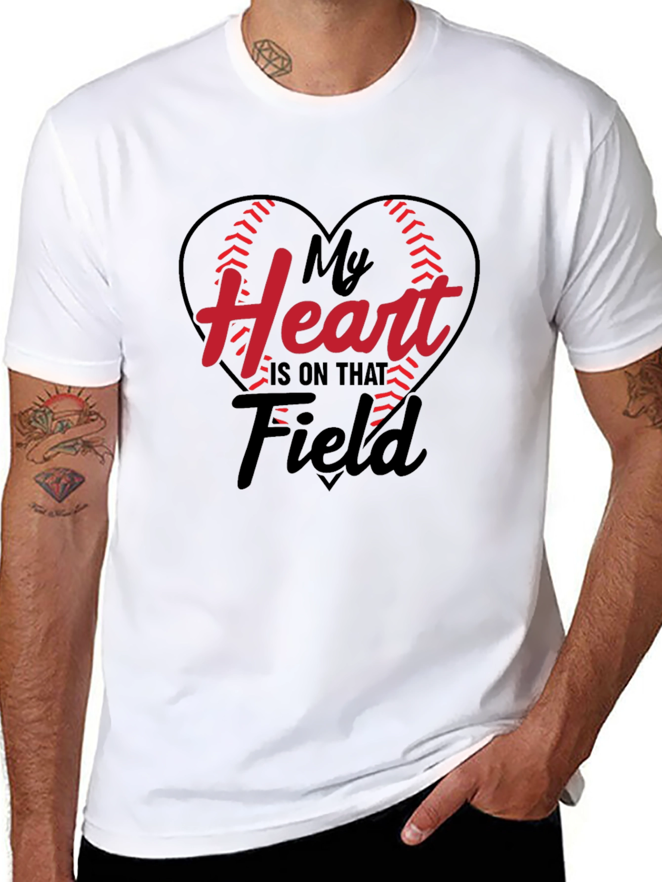 Baseball Heart Graphic Tee - Game Day T-Shirt