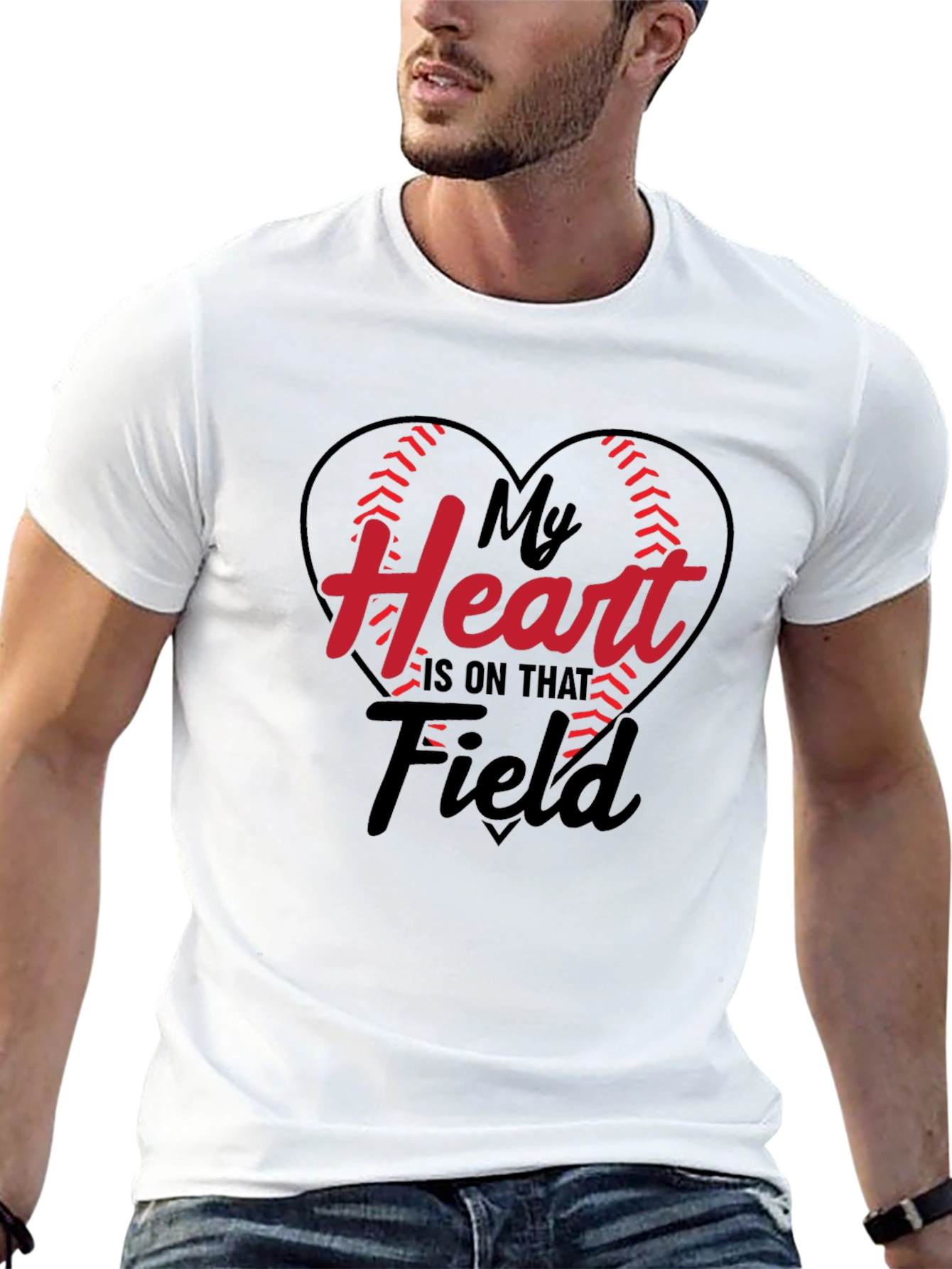 Baseball Heart Graphic Tee - Game Day T-Shirt