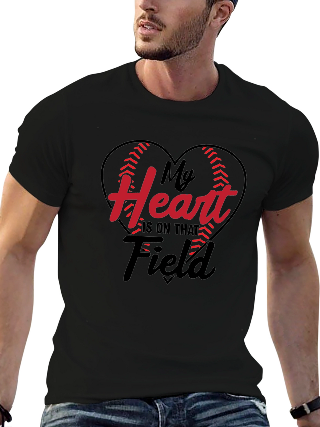 Baseball Heart Graphic Tee - Game Day T-Shirt