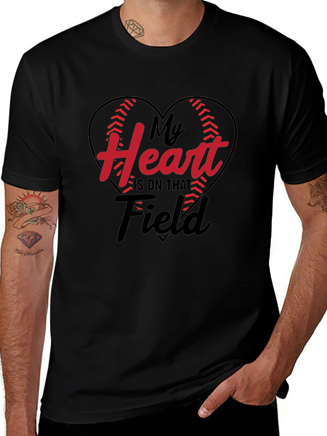 Baseball Heart Graphic Tee - Game Day T-Shirt