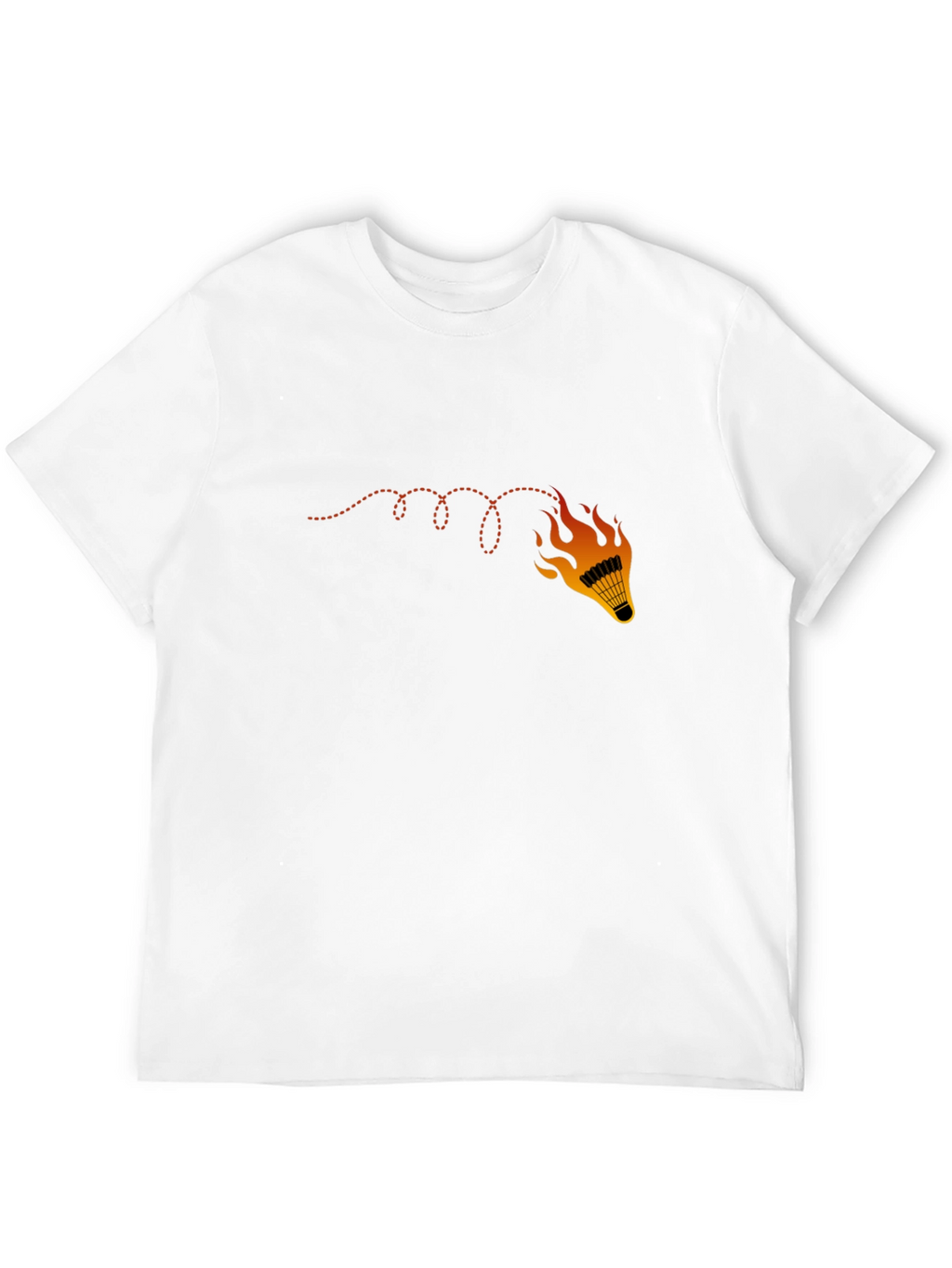 Flaming Shuttlecock Graphic Tee - Badminton Fan Shirt