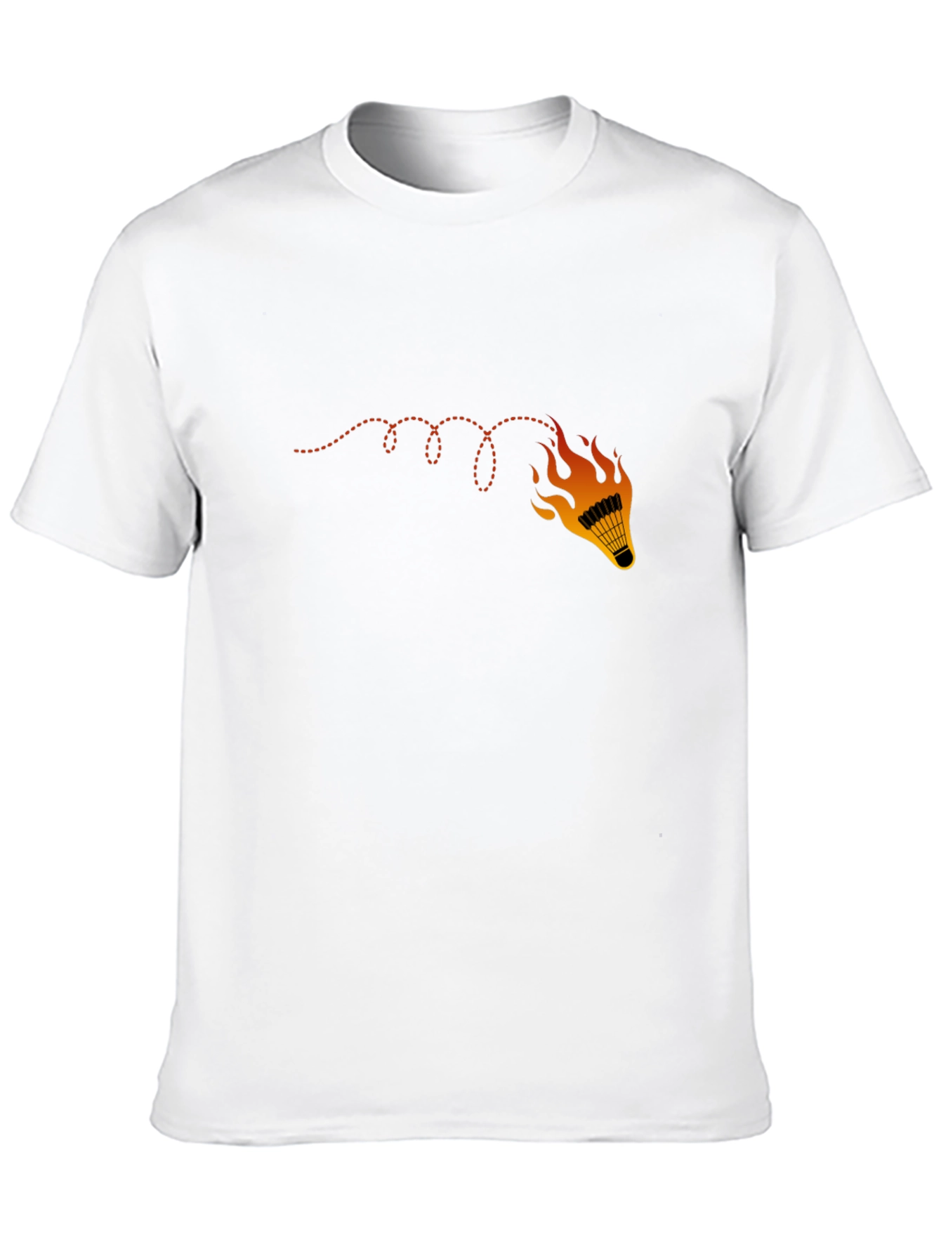 Flaming Shuttlecock Graphic Tee - Badminton Fan Shirt