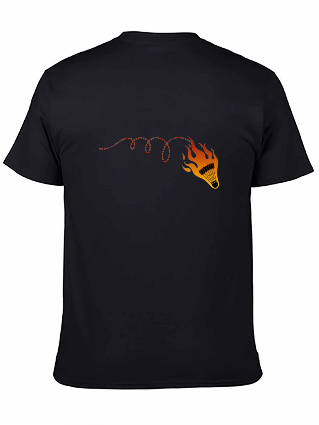 Flaming Shuttlecock Graphic Tee - Badminton Fan Shirt