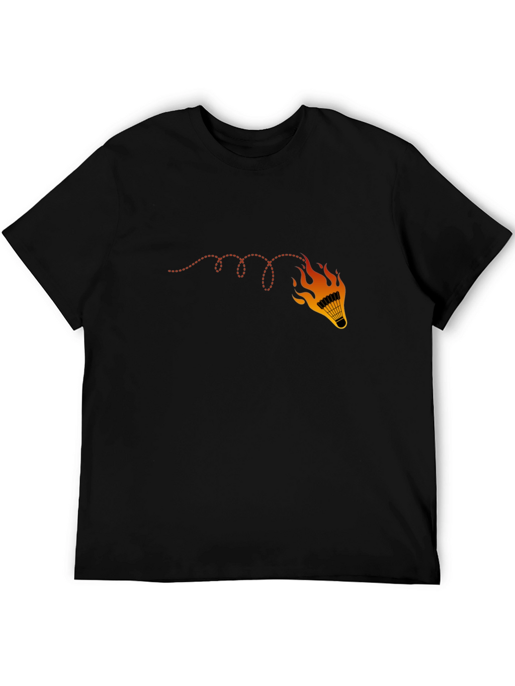 Flaming Shuttlecock Graphic Tee - Badminton Fan Shirt