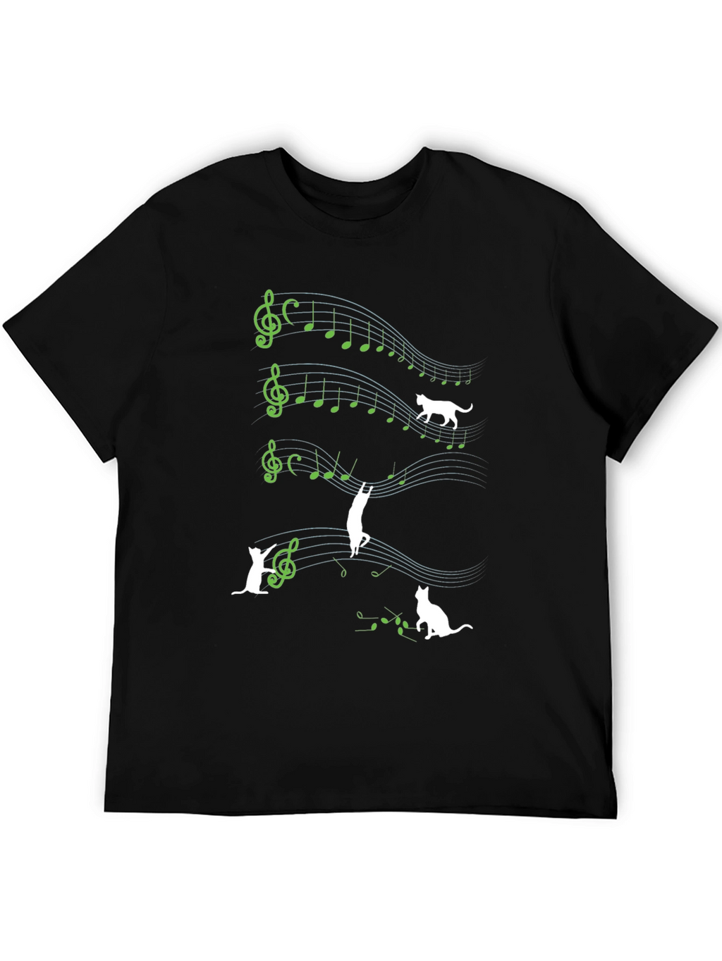 Musical Cat T-Shirt - Quirky Music Lover Tee