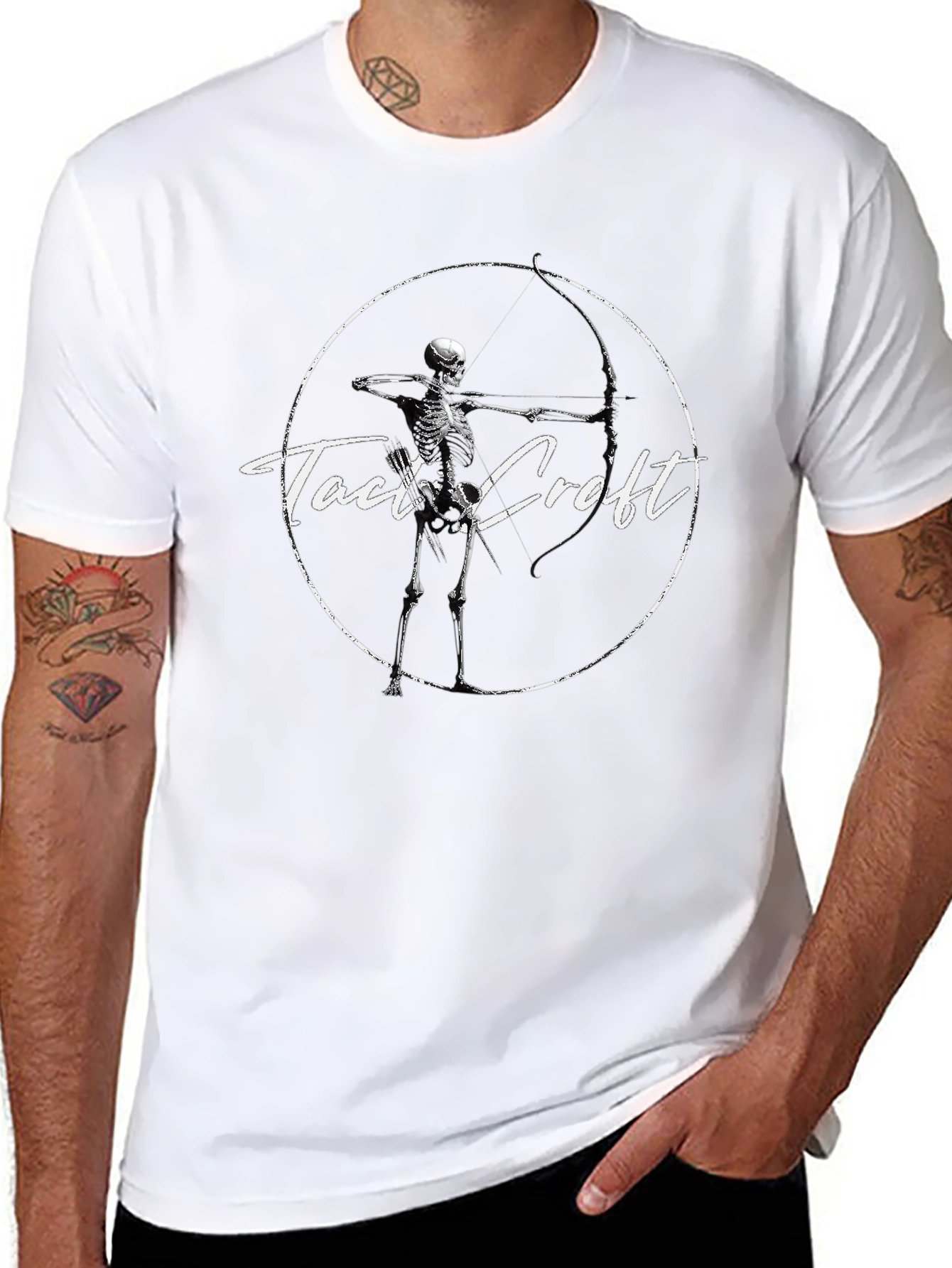 Tact Croft Skeleton Archer Graphic Tee - Black