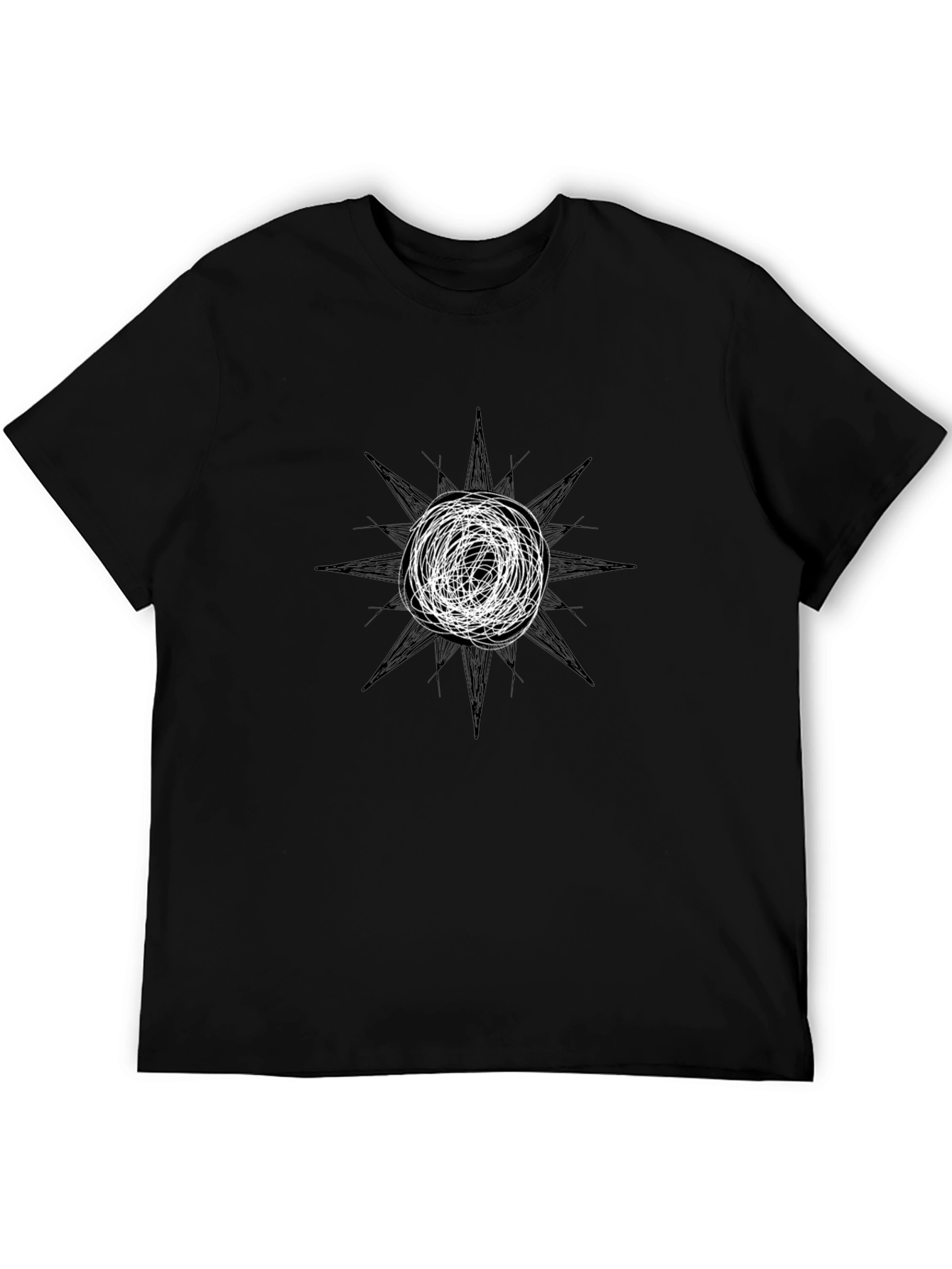 Abstract Scribble Star Graphic Tee - Modern Casual Comfort