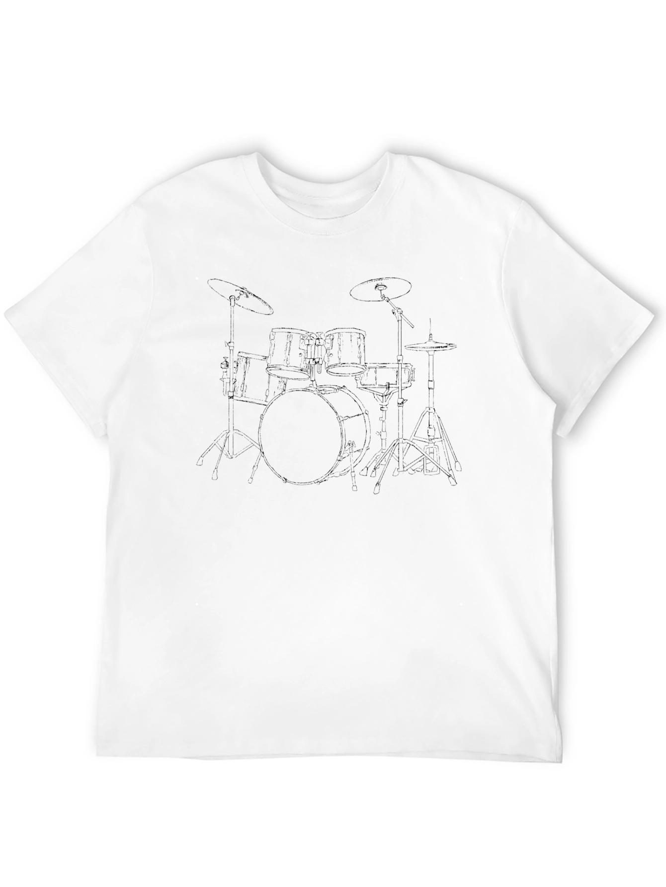 Black Drum Set Graphic T-Shirt