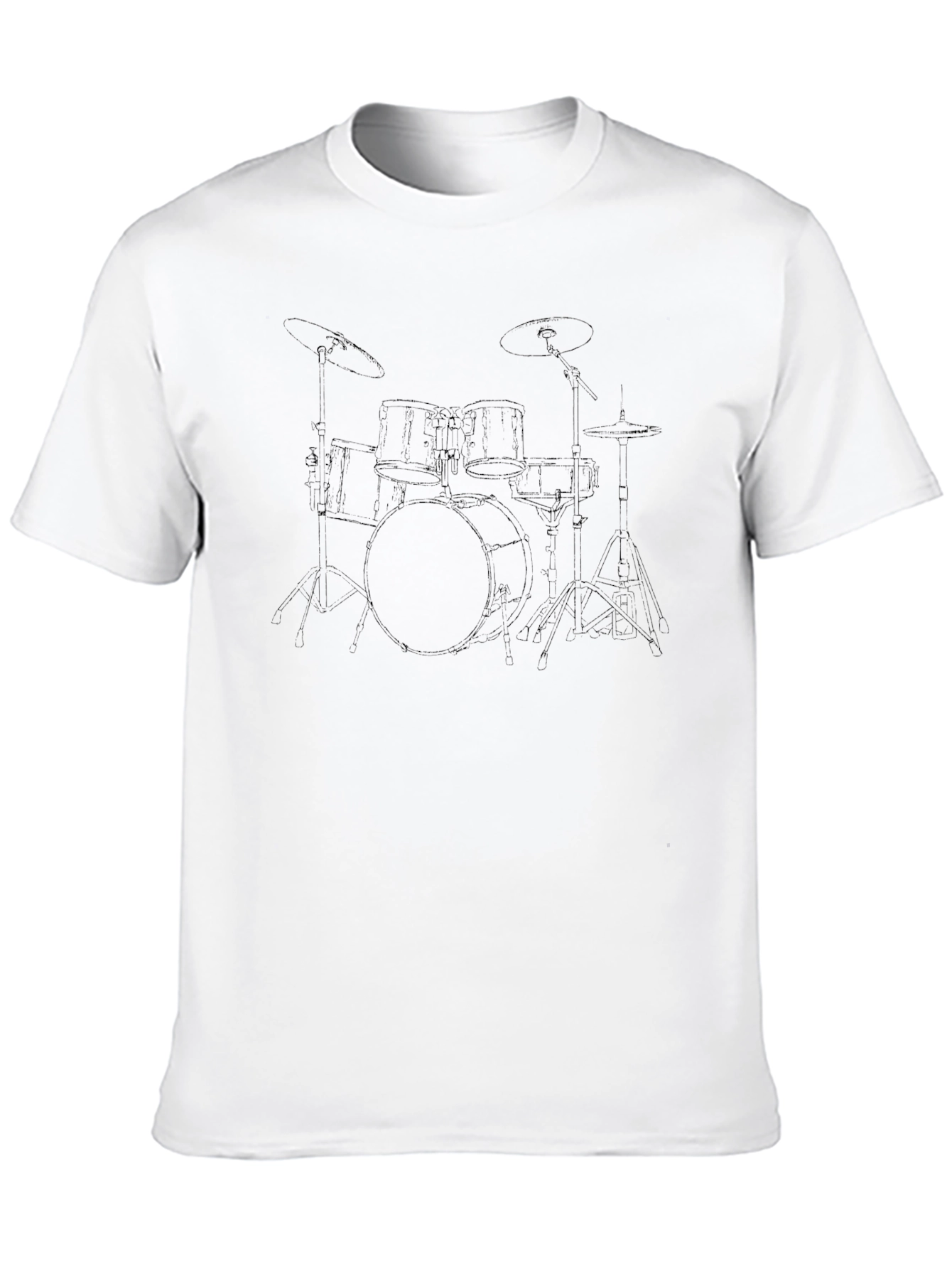 Black Drum Set Graphic T-Shirt