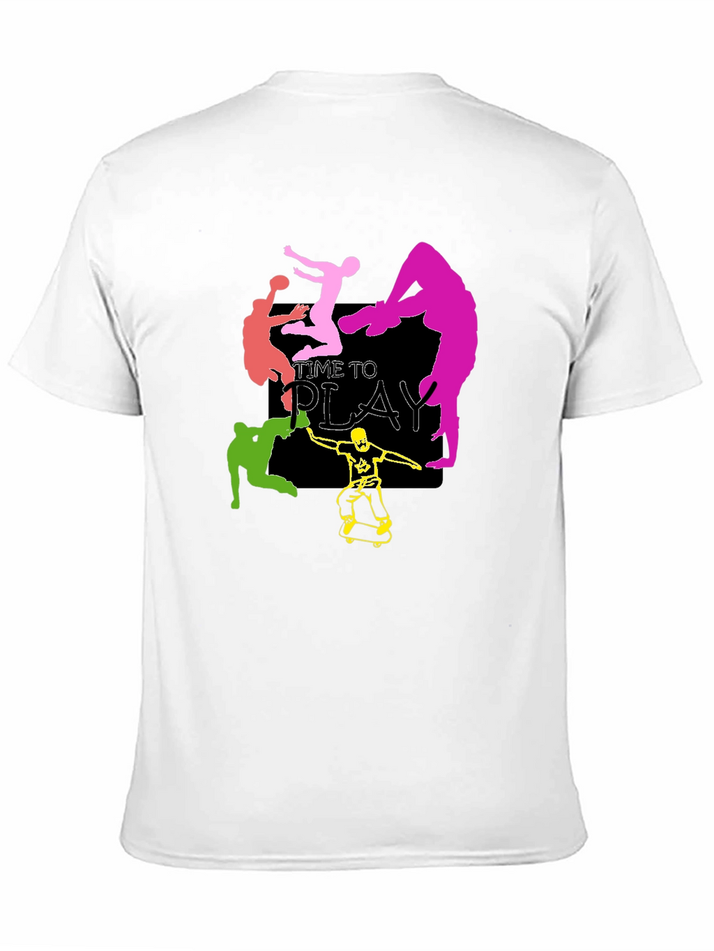 Time to Play Graphic Tee - Black Cotton T-Shirt
