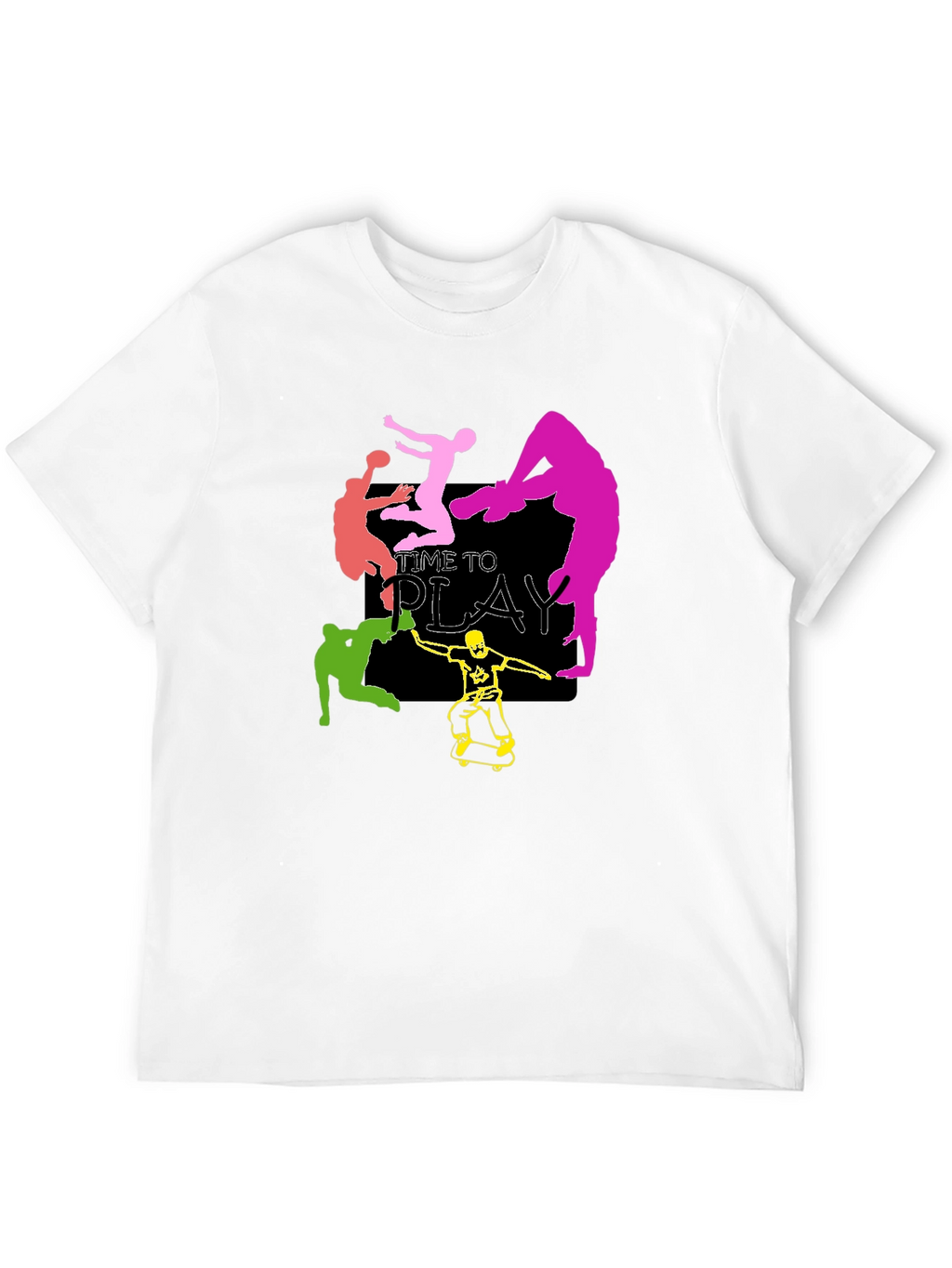 Time to Play Graphic Tee - Black Cotton T-Shirt