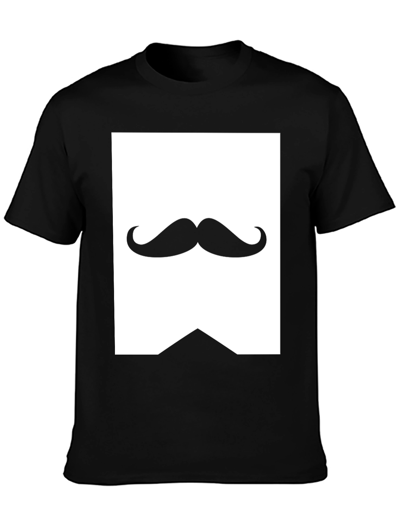 Black Mustache Graphic T-Shirt for Men