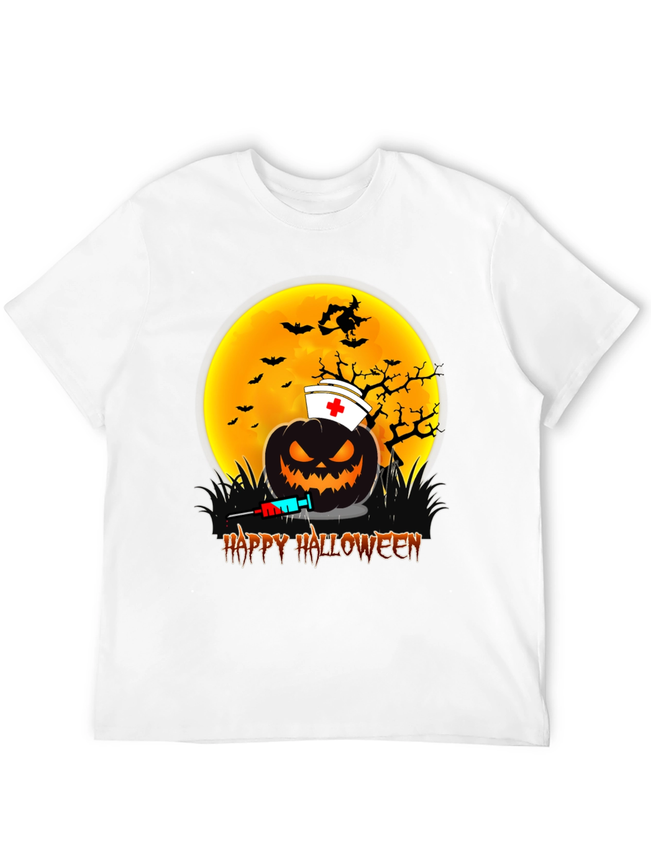 Halloween Nurse Pumpkin Graphic Tee
