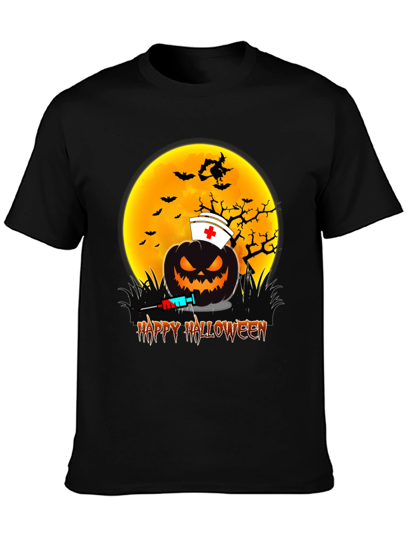 Halloween Nurse Pumpkin Graphic Tee