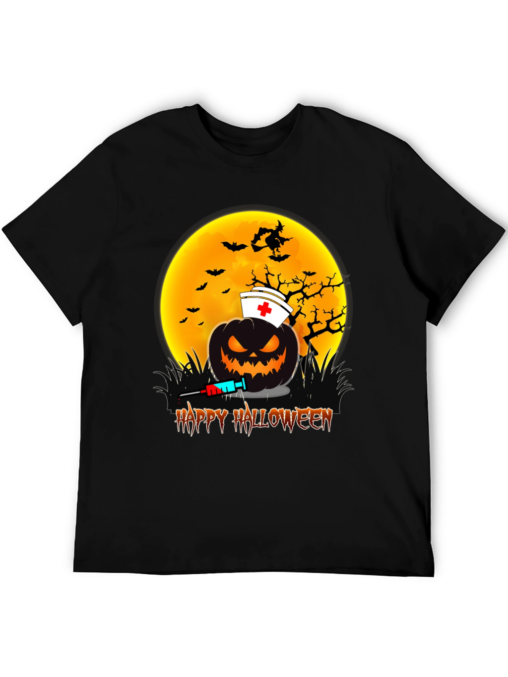 Halloween Nurse Pumpkin Graphic Tee