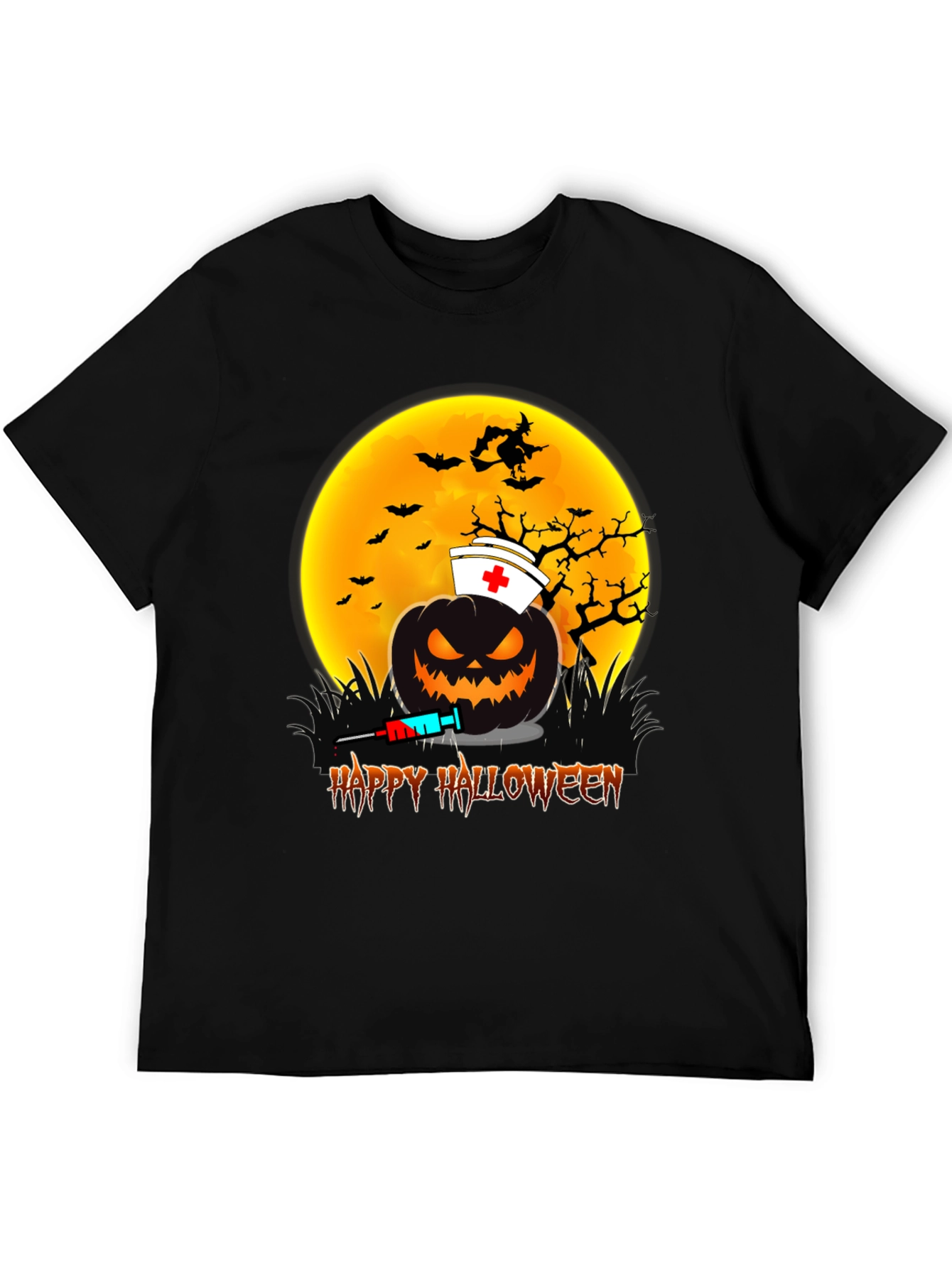 Halloween Nurse Pumpkin Graphic Tee