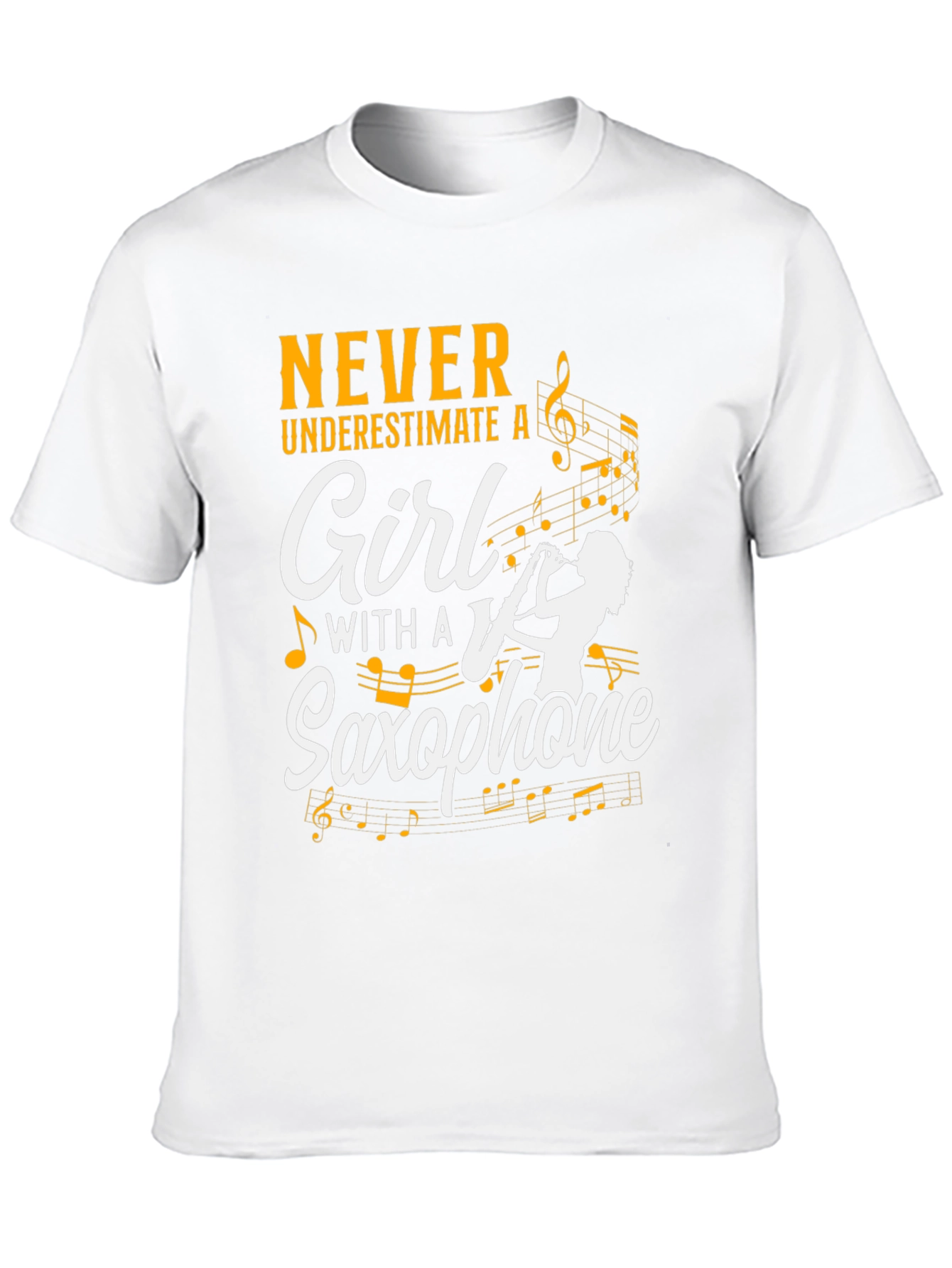 Never Underestimate a Girl with Saxophone T-Shirt