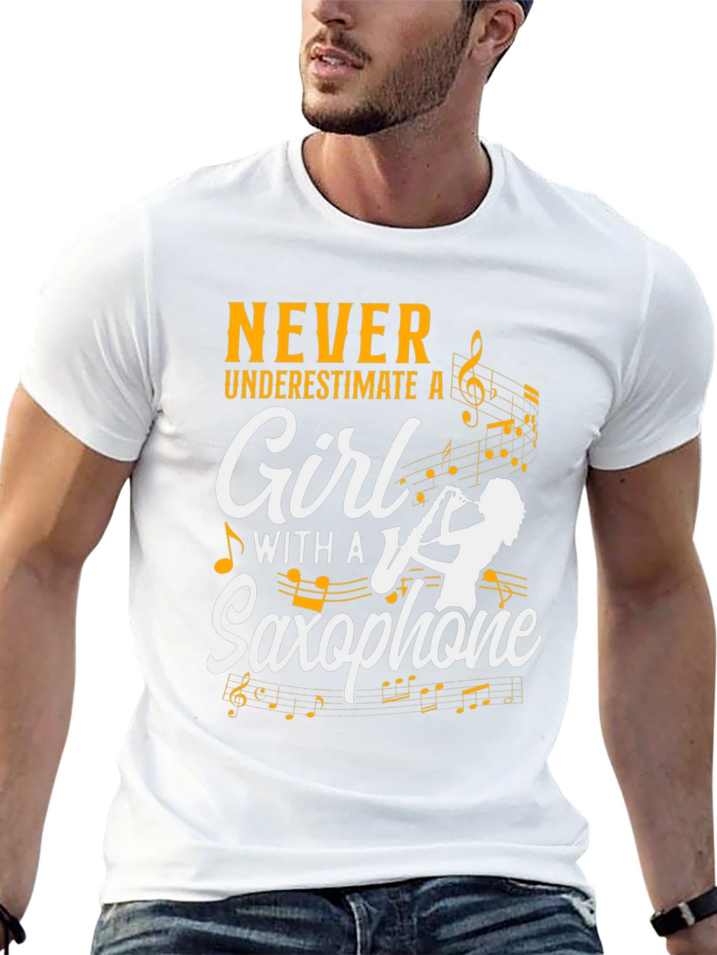 Never Underestimate a Girl with Saxophone T-Shirt
