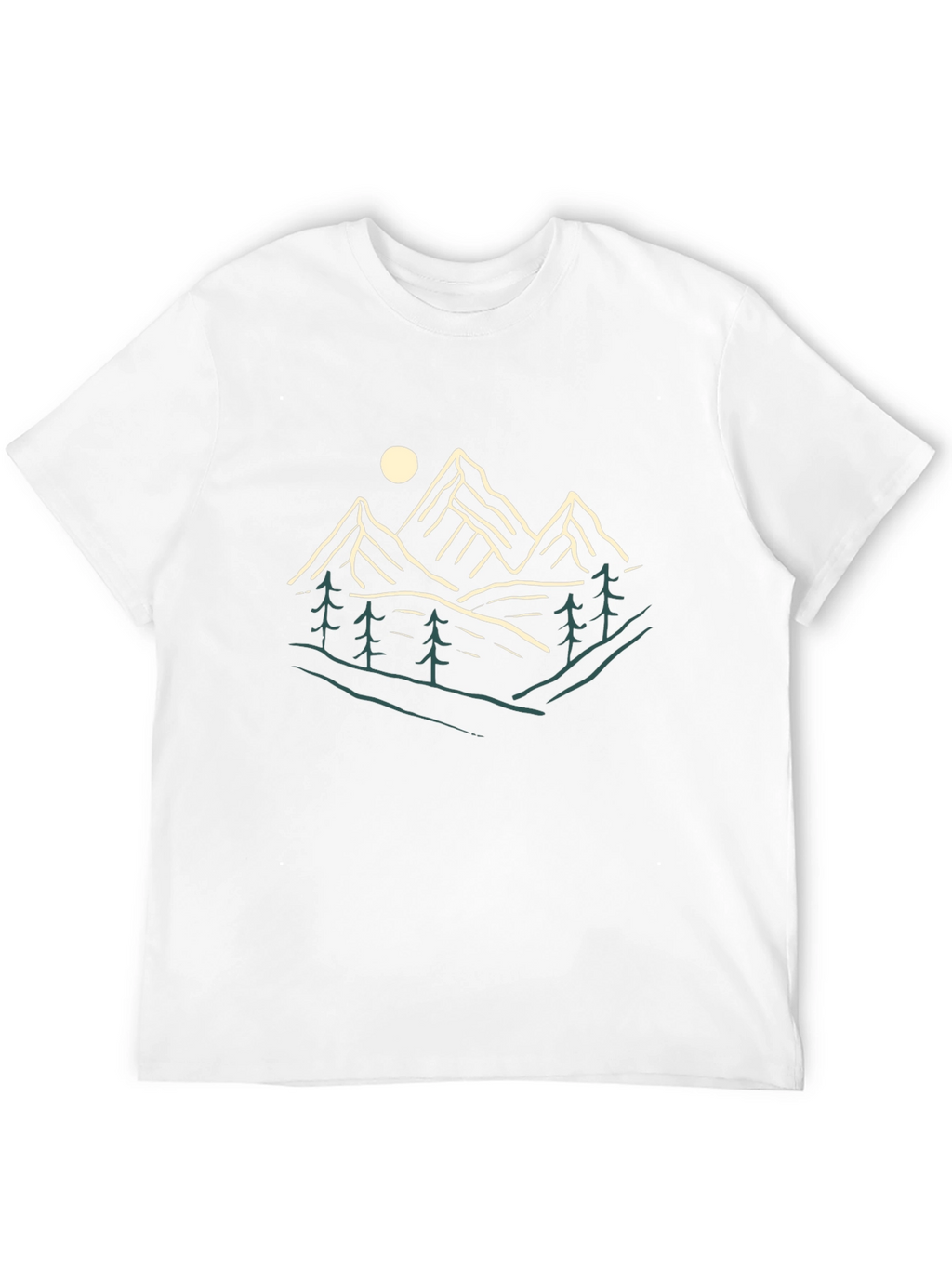 Nature Graphic Tee - Mountains and Trees Print