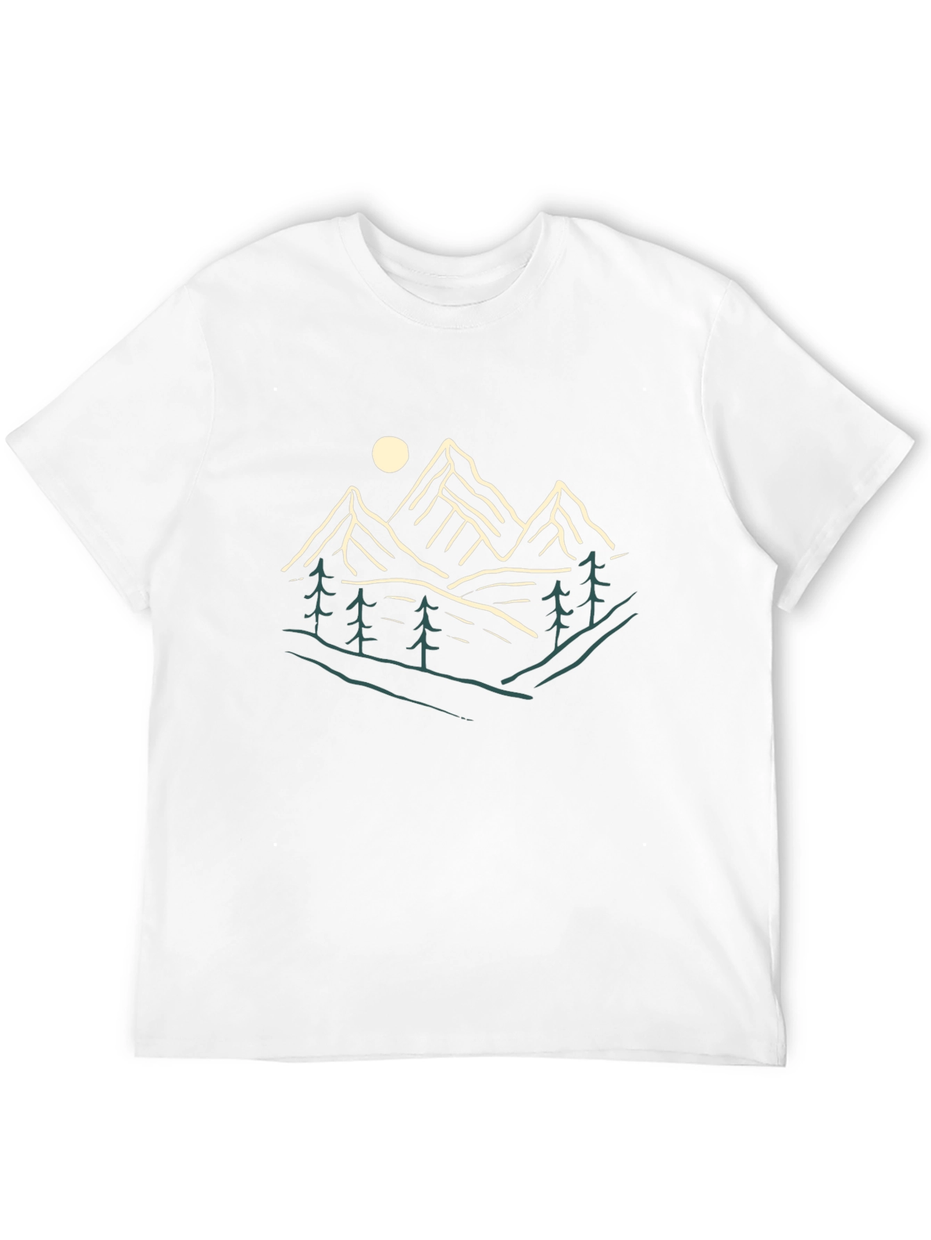 Nature Graphic Tee - Mountains and Trees Print