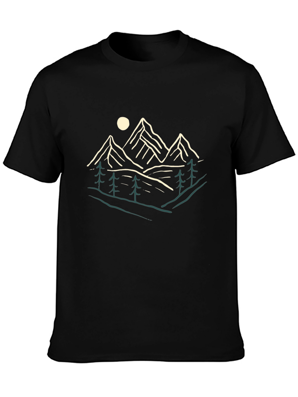 Nature Graphic Tee - Mountains and Trees Print