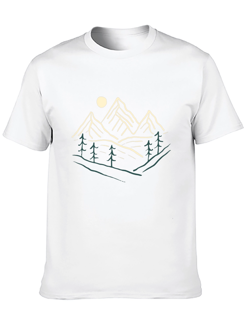Nature Graphic Tee - Mountains and Trees Print
