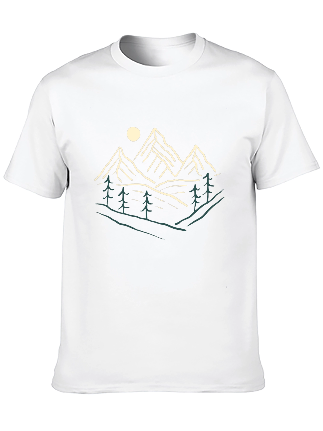 Nature Graphic Tee - Mountains and Trees Print