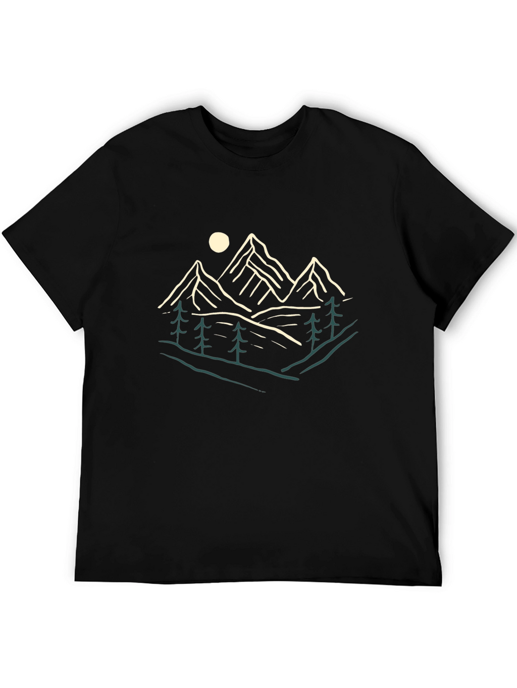 Nature Graphic Tee - Mountains and Trees Print