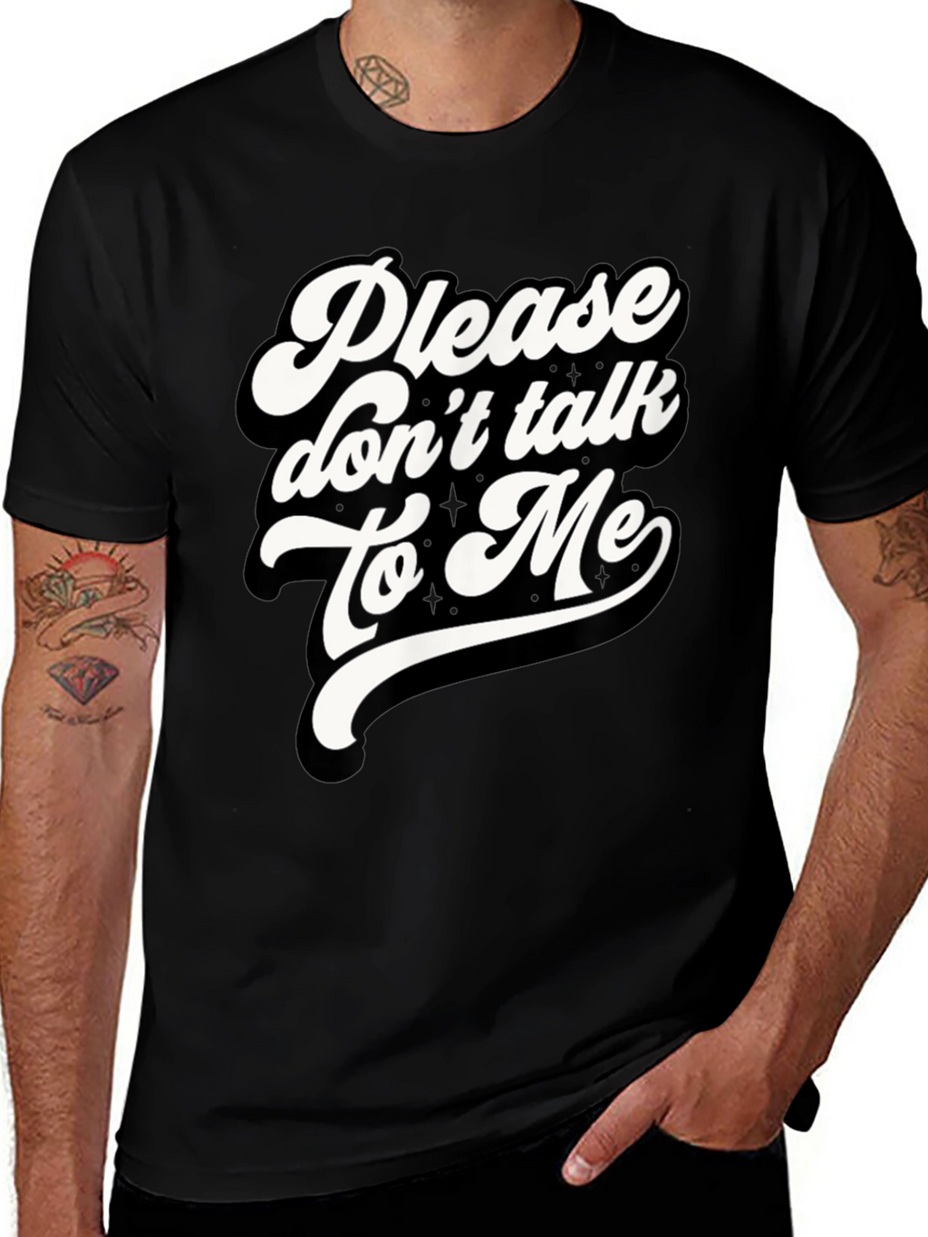 Please Dont Talk to Me Black T-Shirt