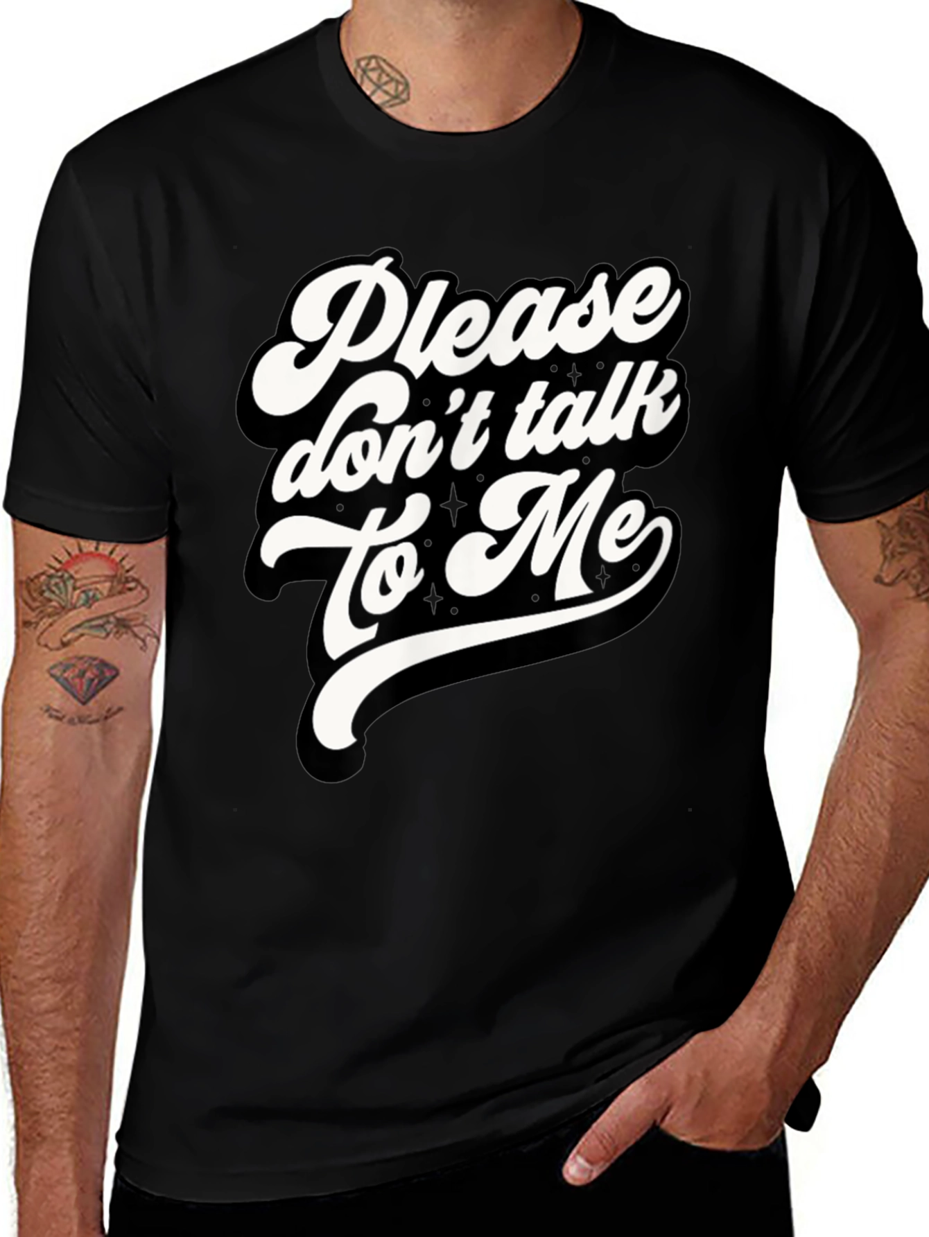 Please Dont Talk to Me Black T-Shirt