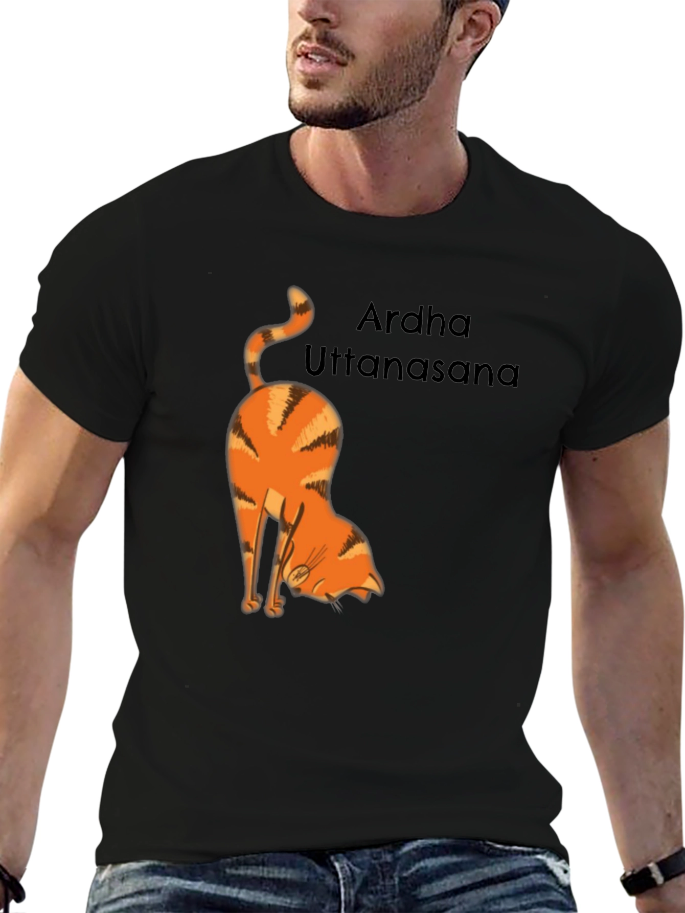 Yoga Cat T-Shirt - Arda Uttanasana Pose
