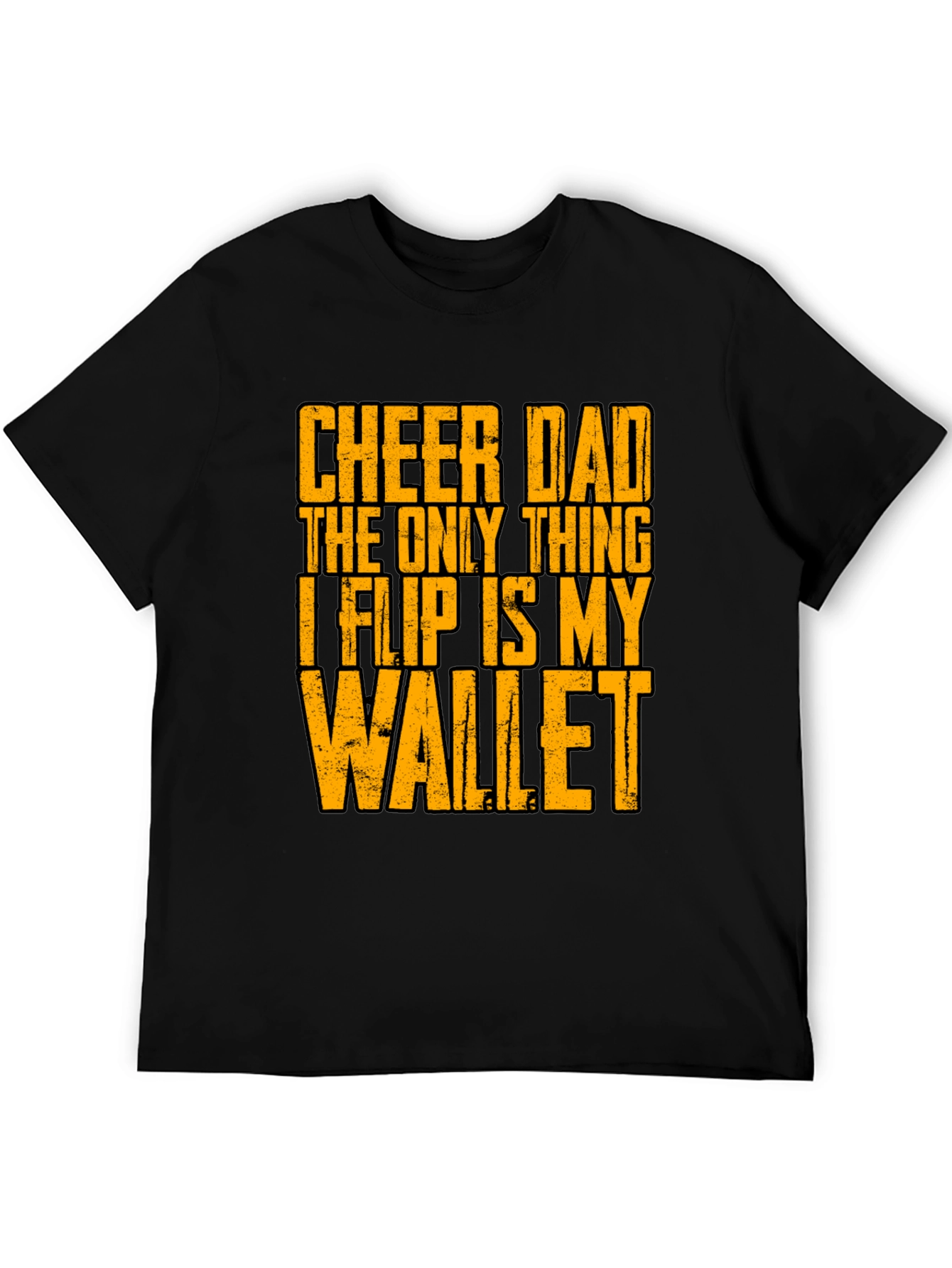 Cheer Dad Wallet Flip Graphic Tee - Gift for Supportive Fathers