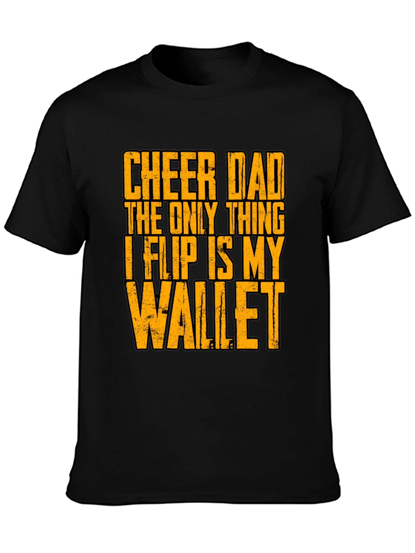 Cheer Dad Wallet Flip Graphic Tee - Gift for Supportive Fathers