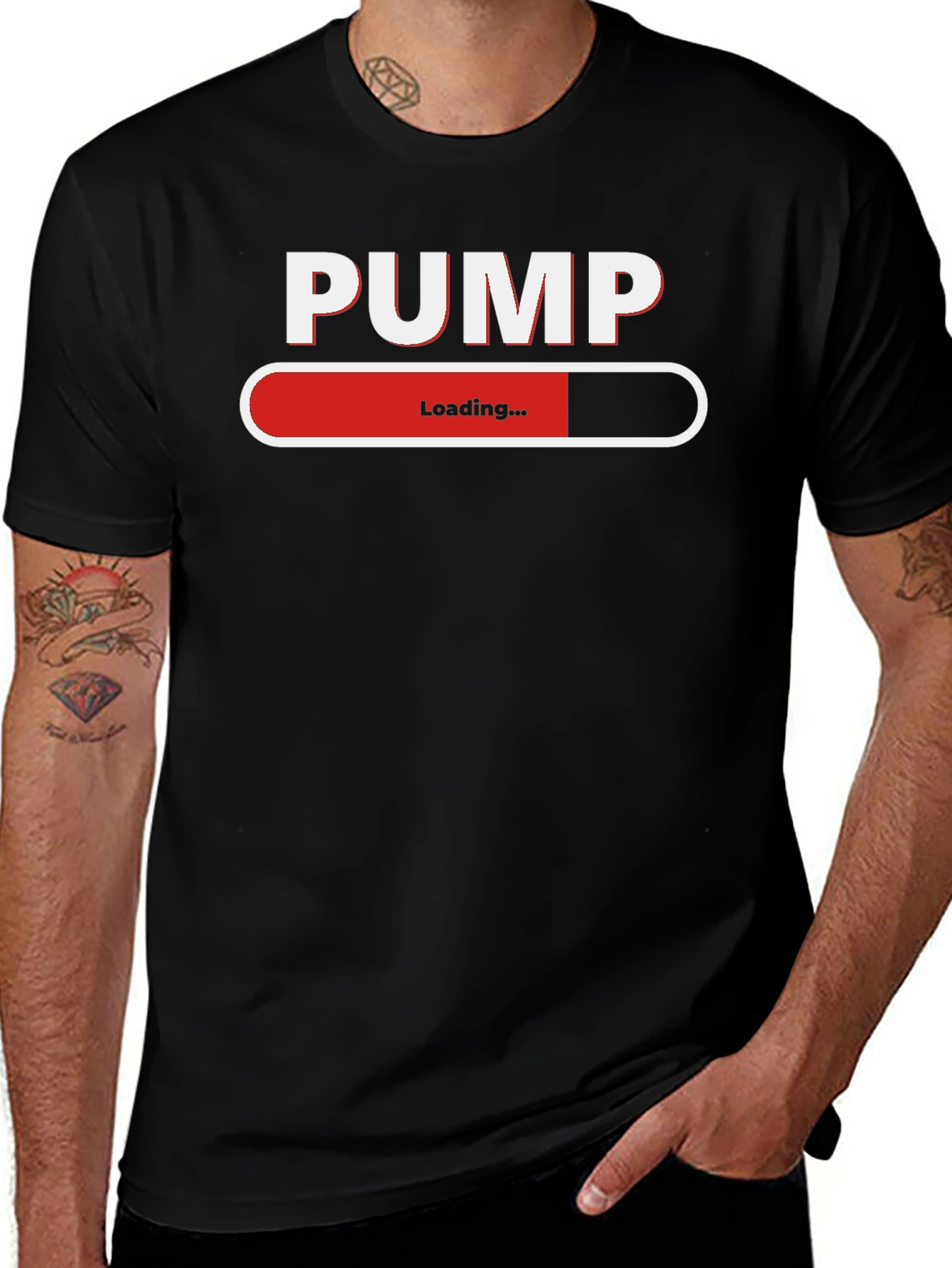 PUMP Loading Black T-Shirt - Gym & Workout Apparel