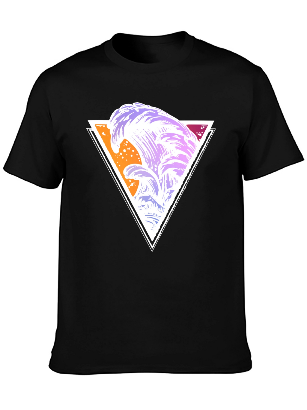 Abstract Wave Triangle Graphic Tee