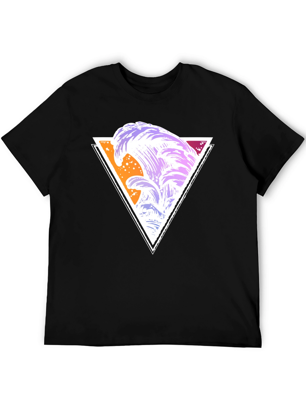 Abstract Wave Triangle Graphic Tee