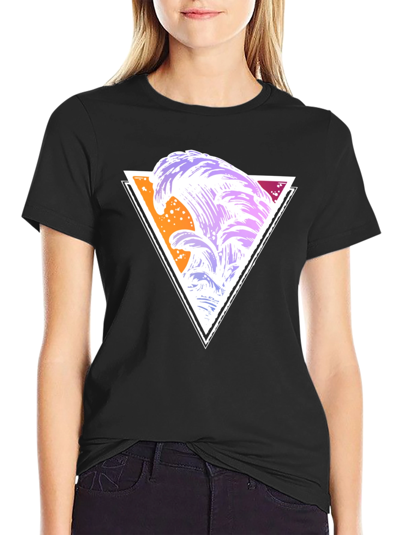 Abstract Wave Triangle Graphic Tee