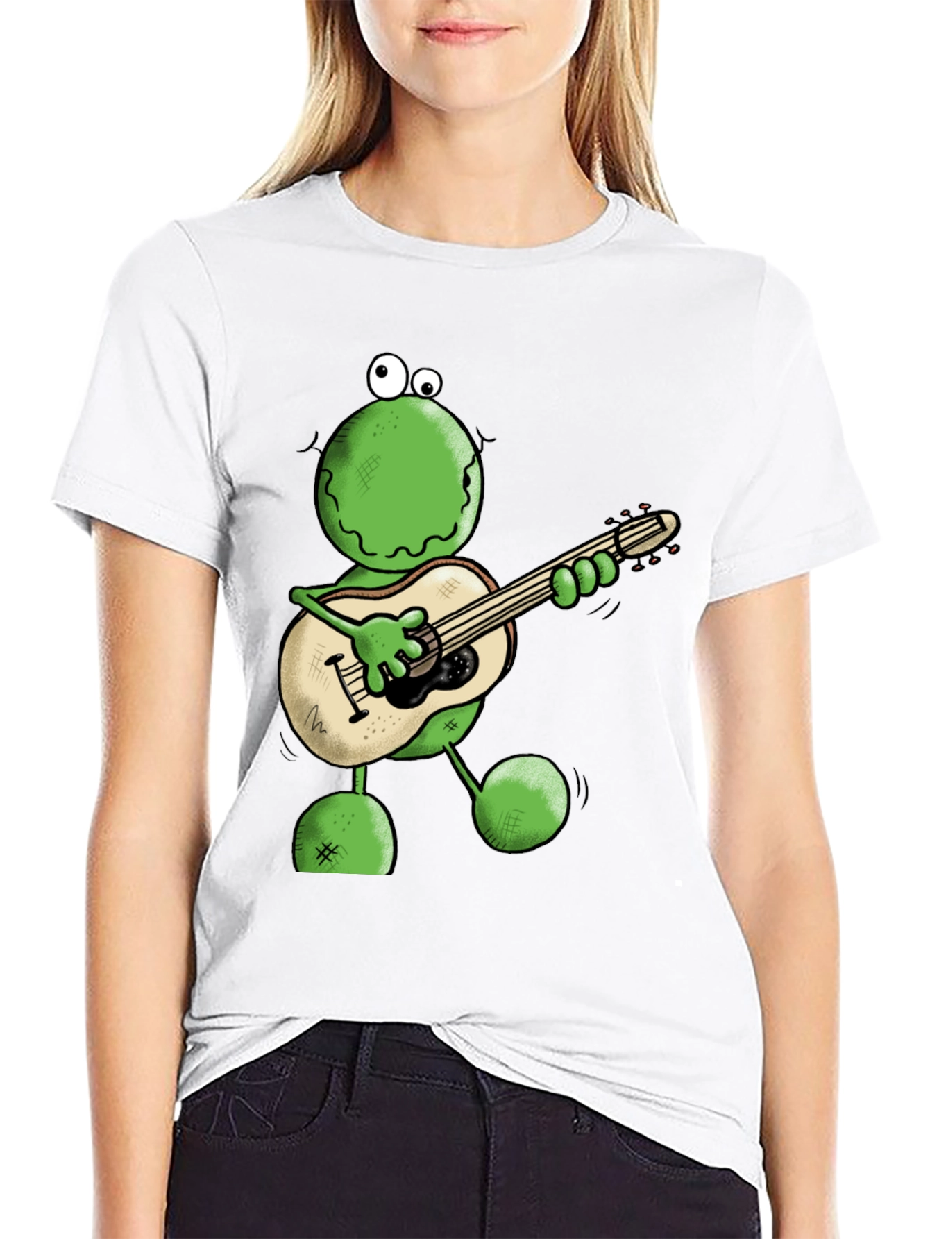 Frog Guitarist Graphic Tee - Cool Cartoon T-Shirt